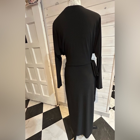 KAMALIKULTURE NORMAKAMALI Black Floor Length Wrap Dress Size XS - Picture 6 of 7